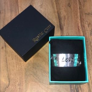 Live love laugh engraved rustic cuff